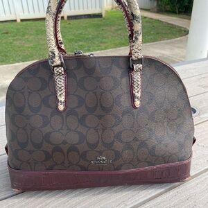 Coach Sierra Satchel with Snakeskin Accents